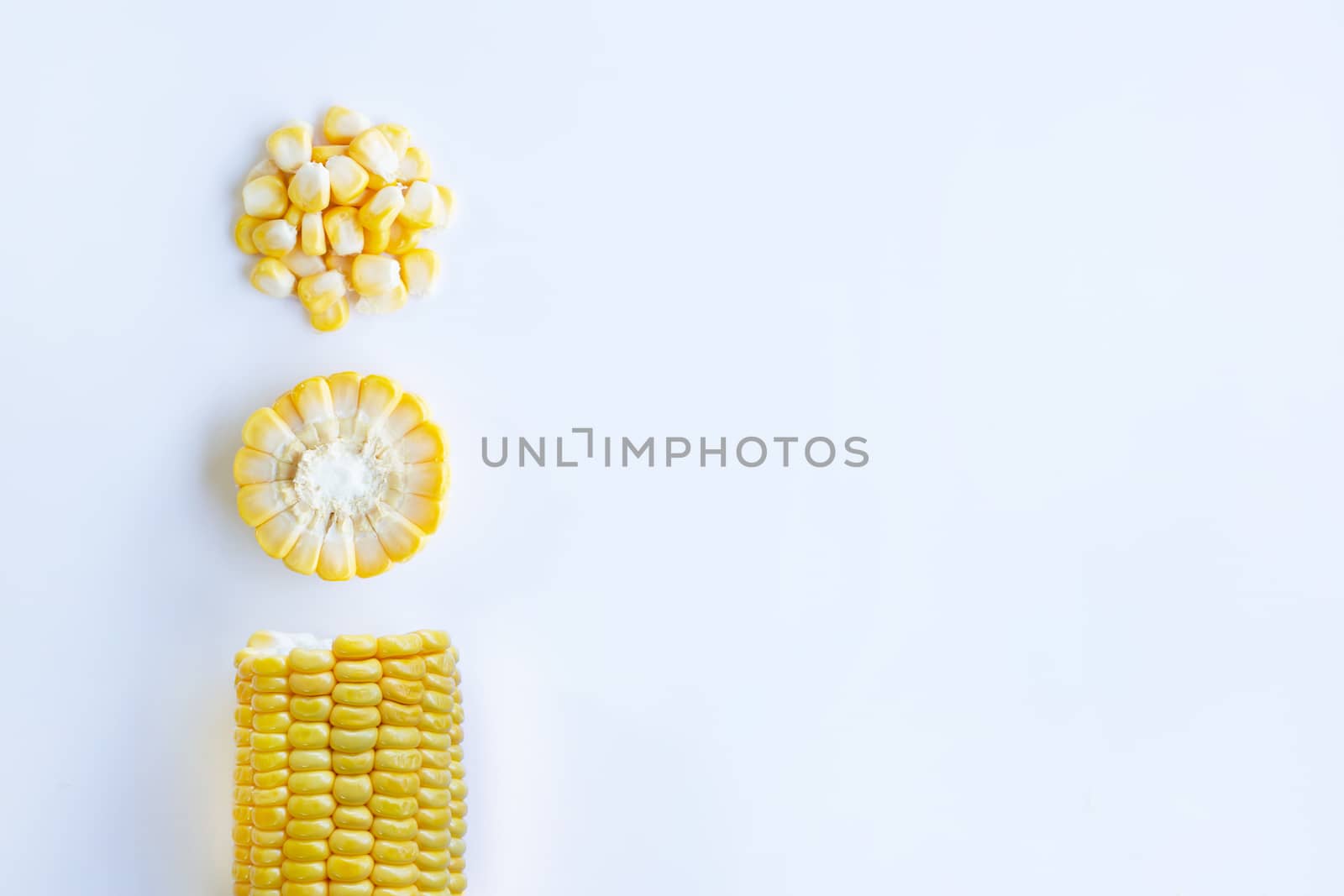 Corn on white background