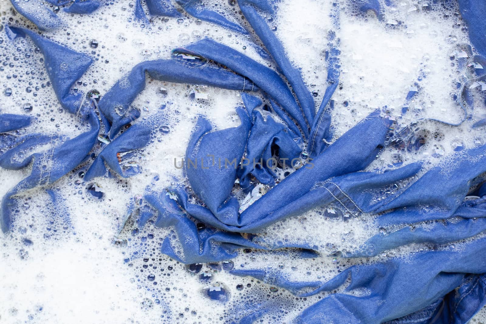 Washing Jeans shirt, soaked