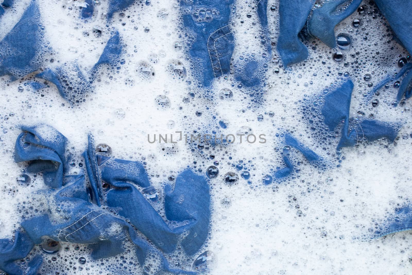 Washing Jeans shirt, soaked