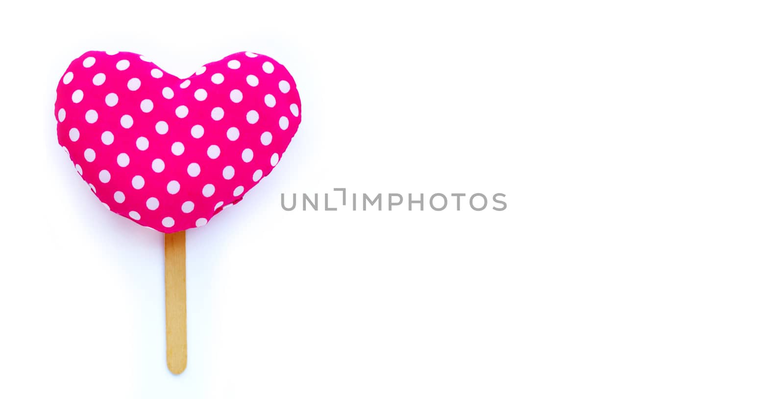 Valentine's heart on white background. Copy space