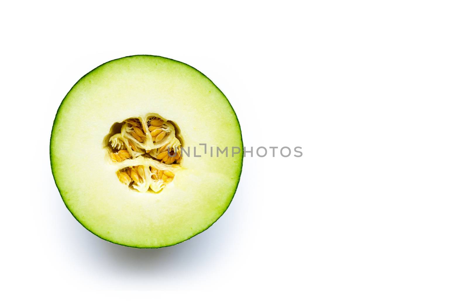 Cantaloupe melon isolated on white background. Copy space