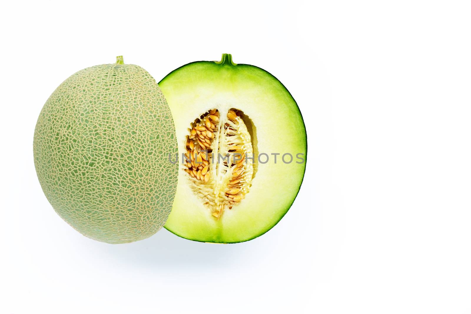 Cantaloupe melon isolated on white background