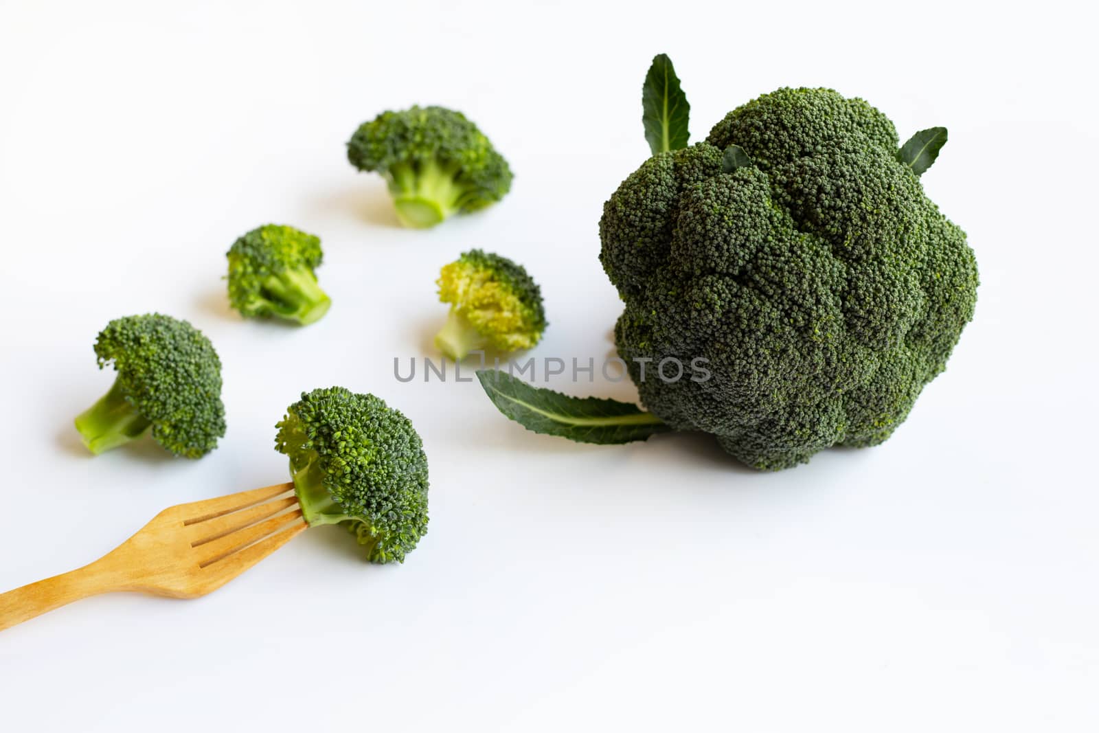 Healthy eating, Broccoli on white background. 