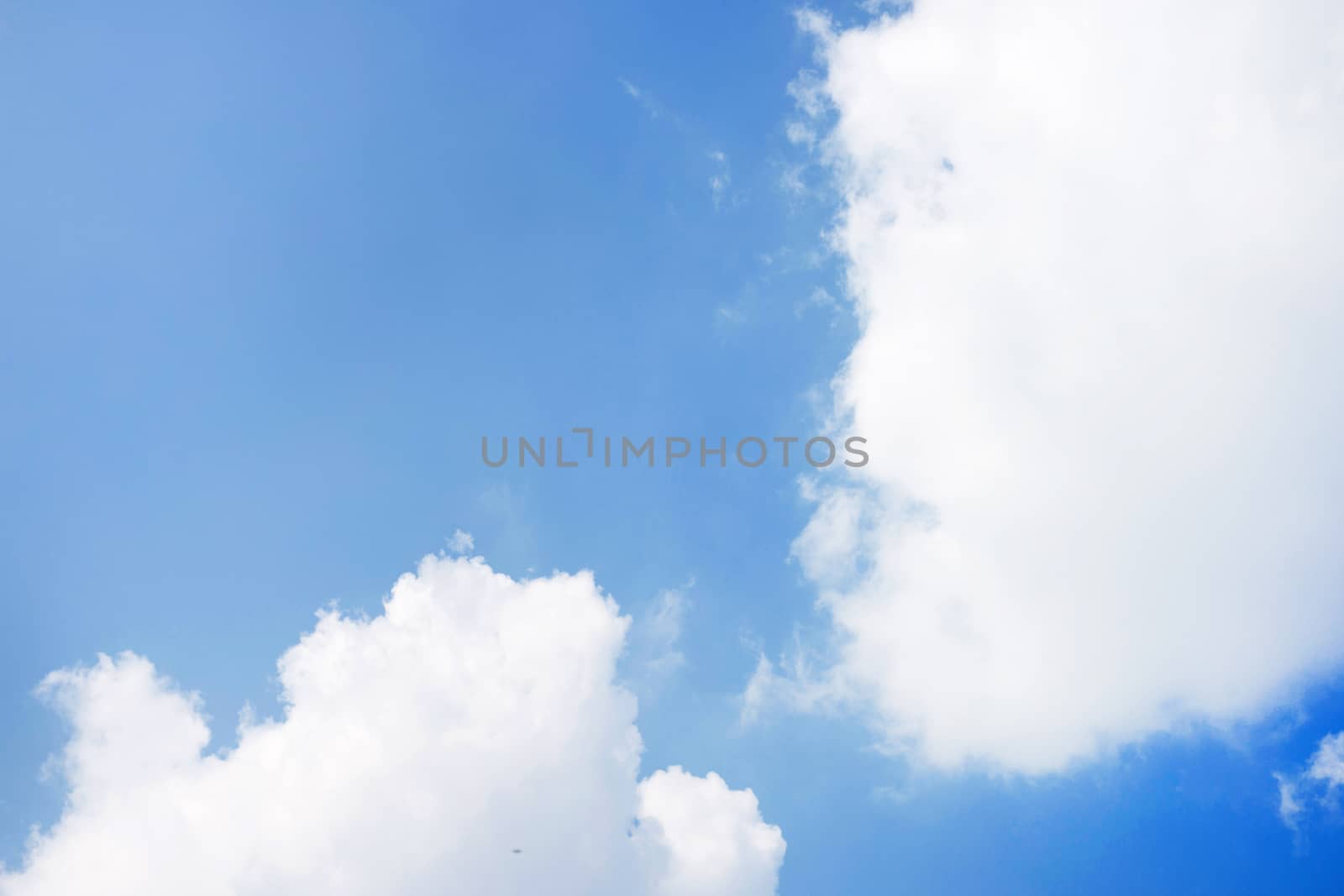 Blue sky background with cloud. Copy space