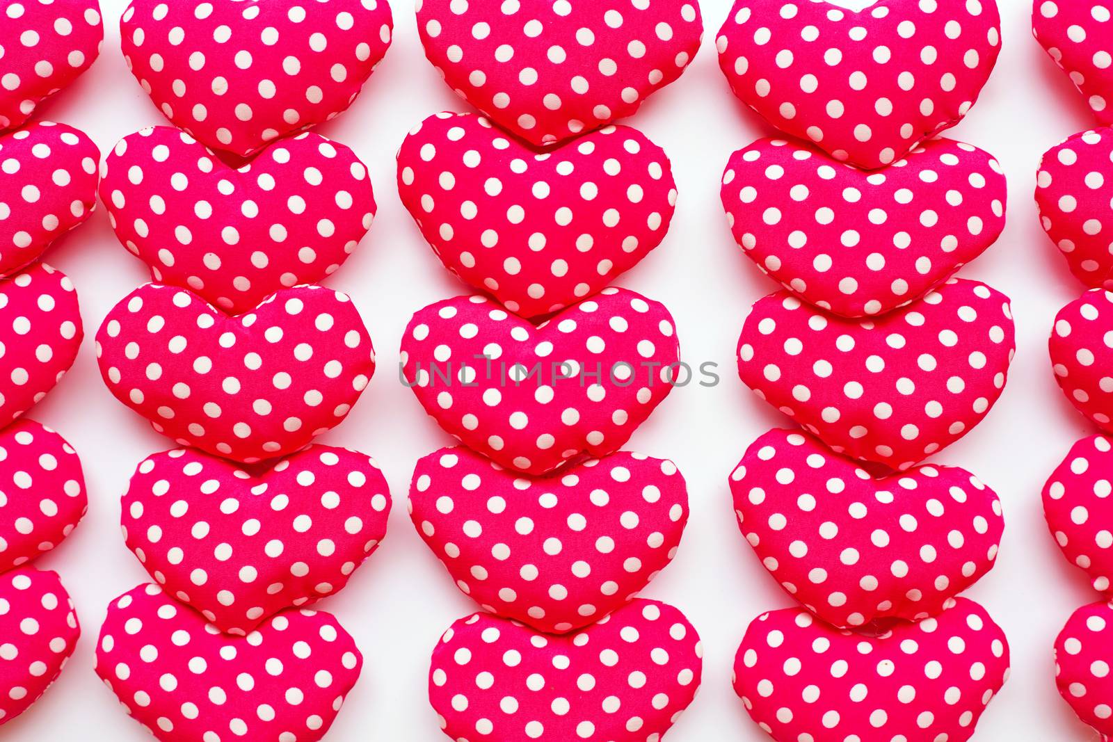 Valentine's hearts on white background