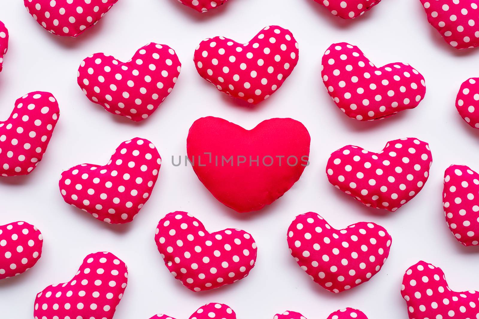 Valentine's hearts on white background