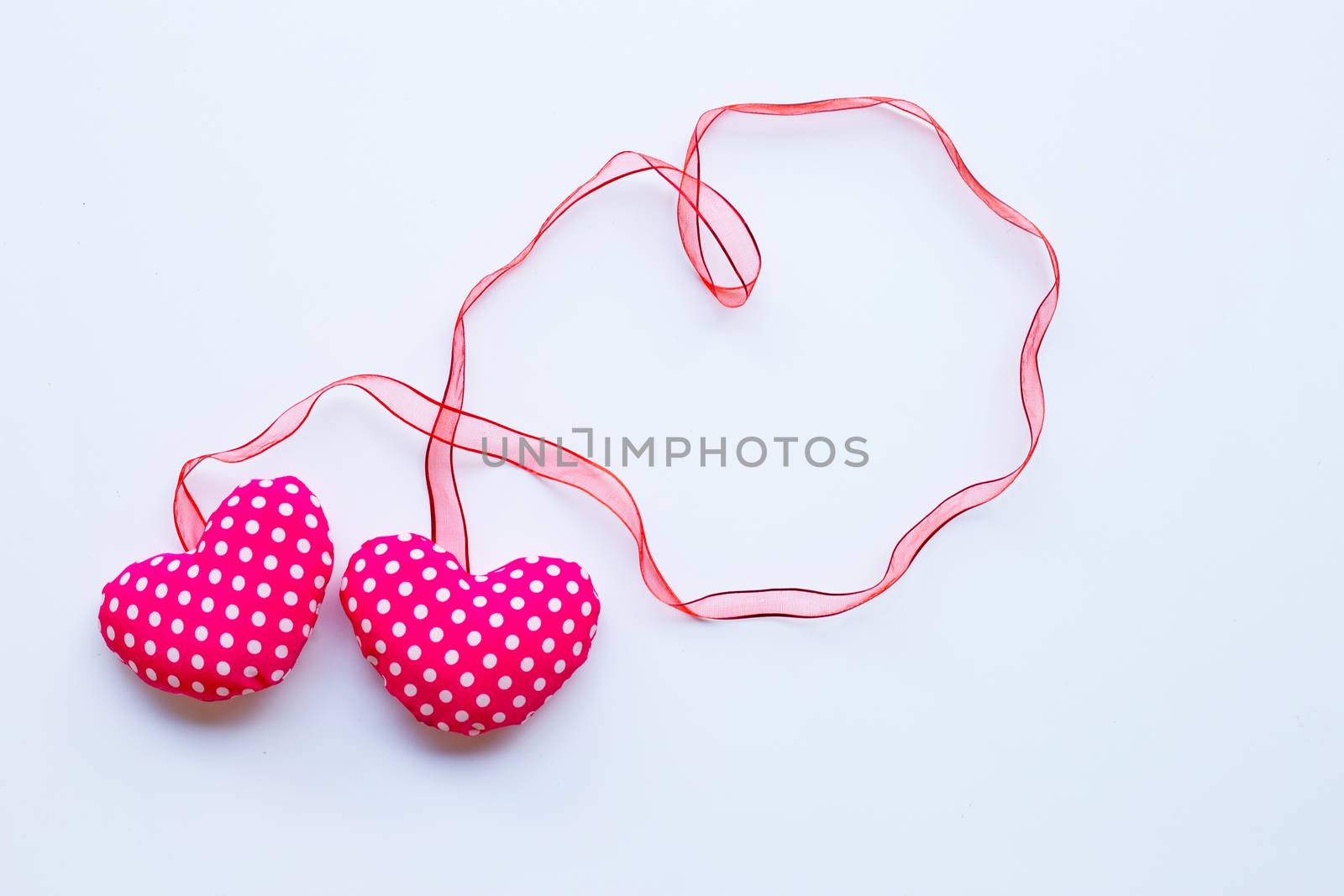 Valentine's hearts on white background