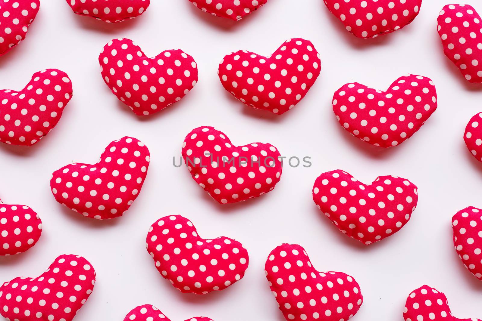 Valentine's hearts on white background