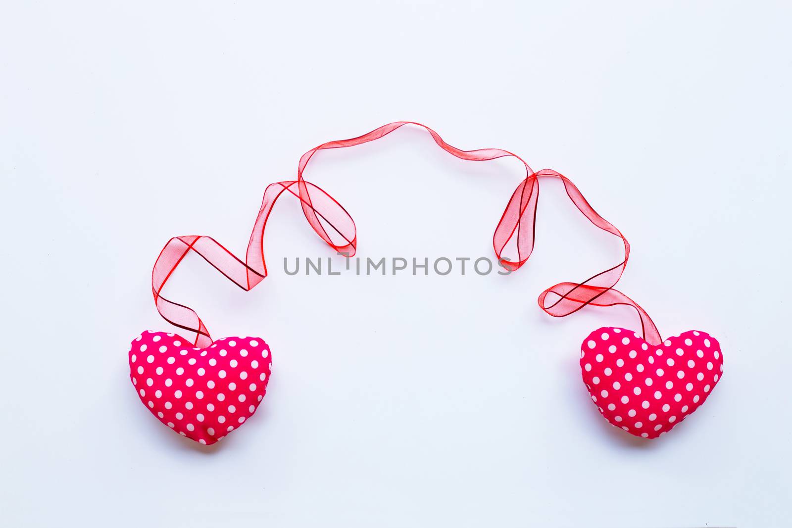 Valentine's hearts on white background