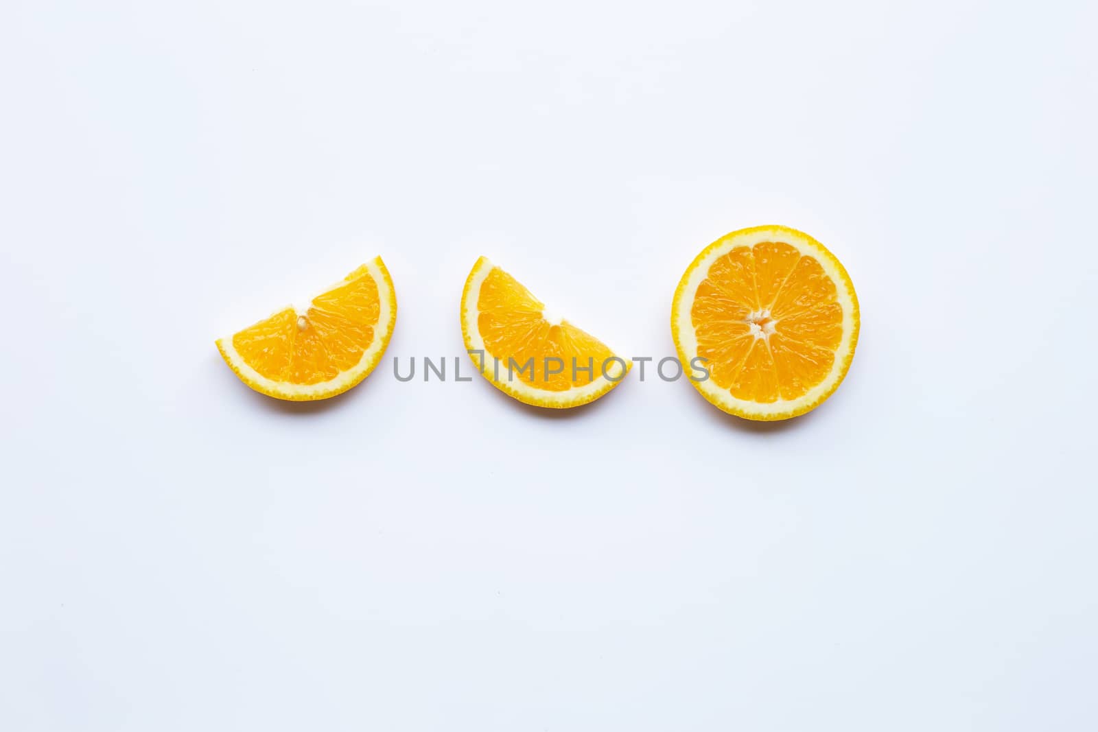 Fresh orange citrus fruit on white background