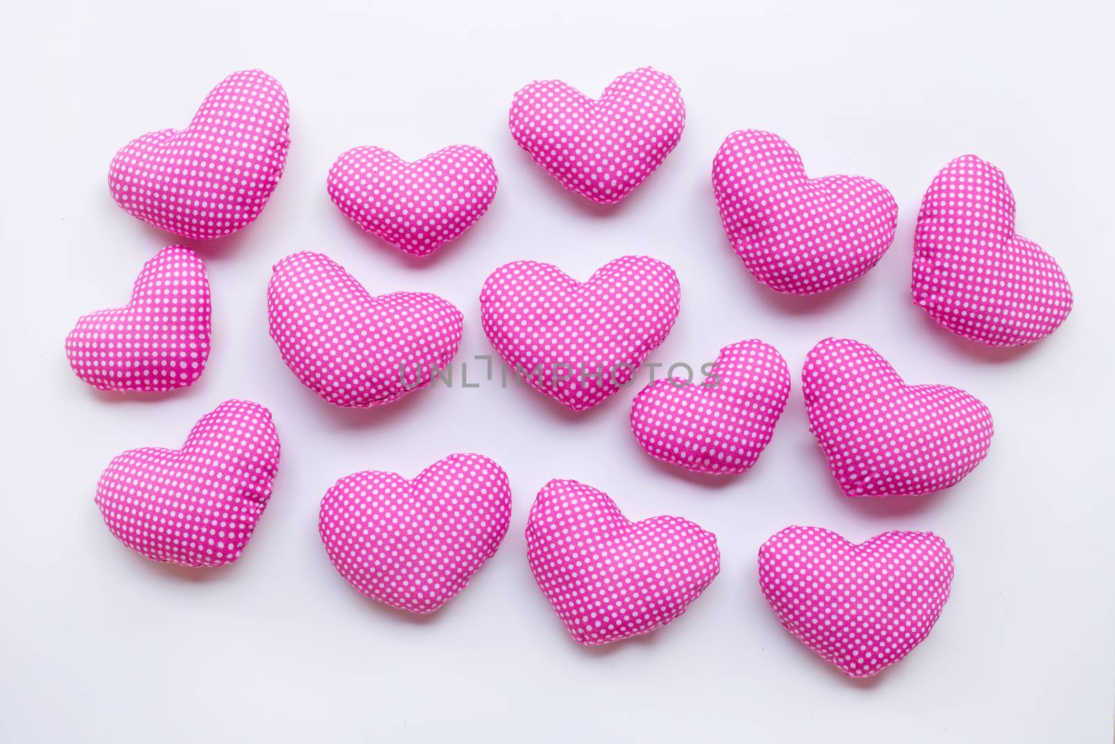 Valentine's hearts on white background