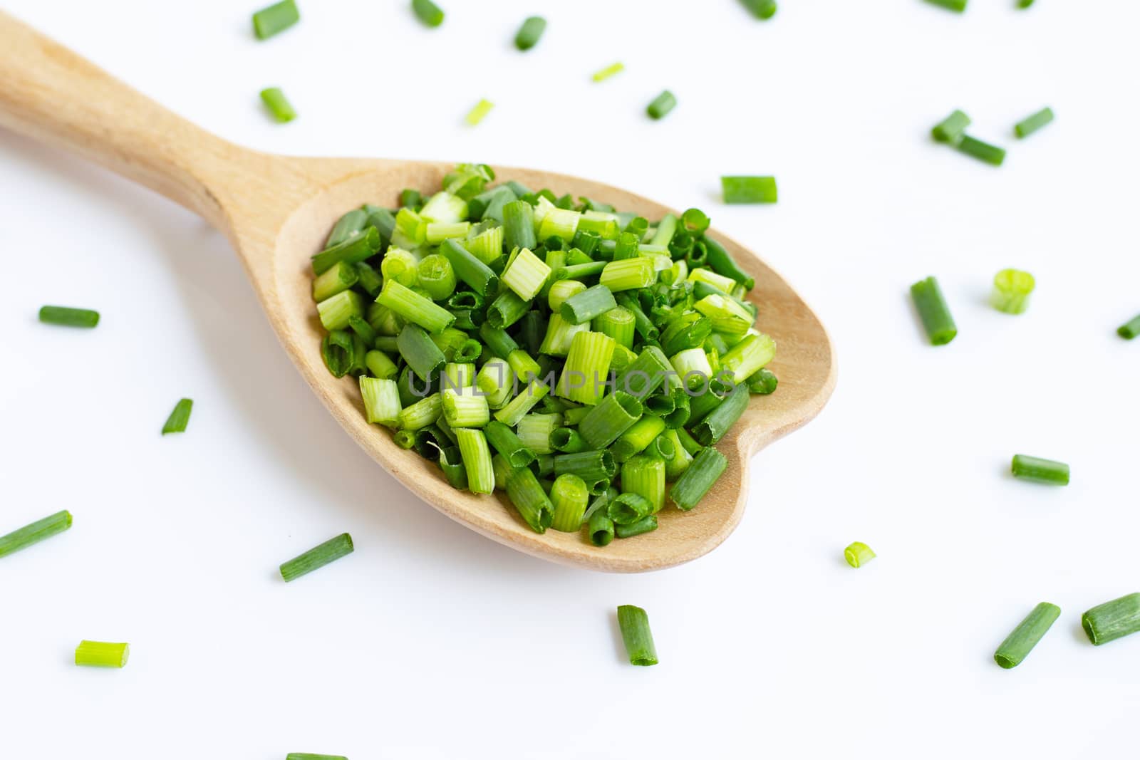 green onions isolated on white background