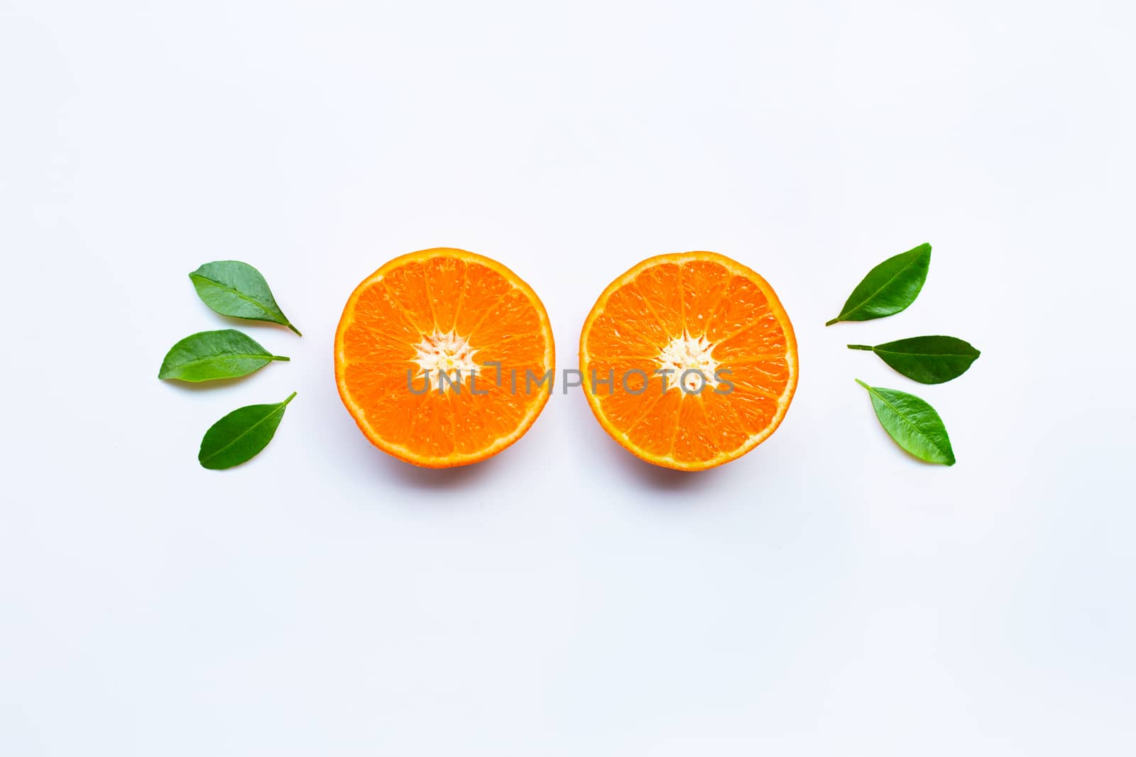 Fresh orange citrus fruits  on white background.