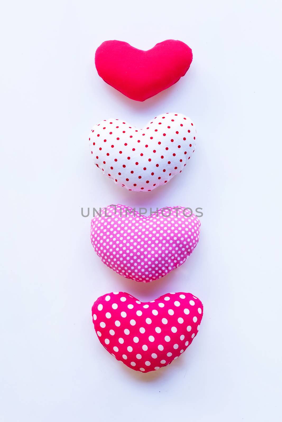 Valentine's hearts on white  background