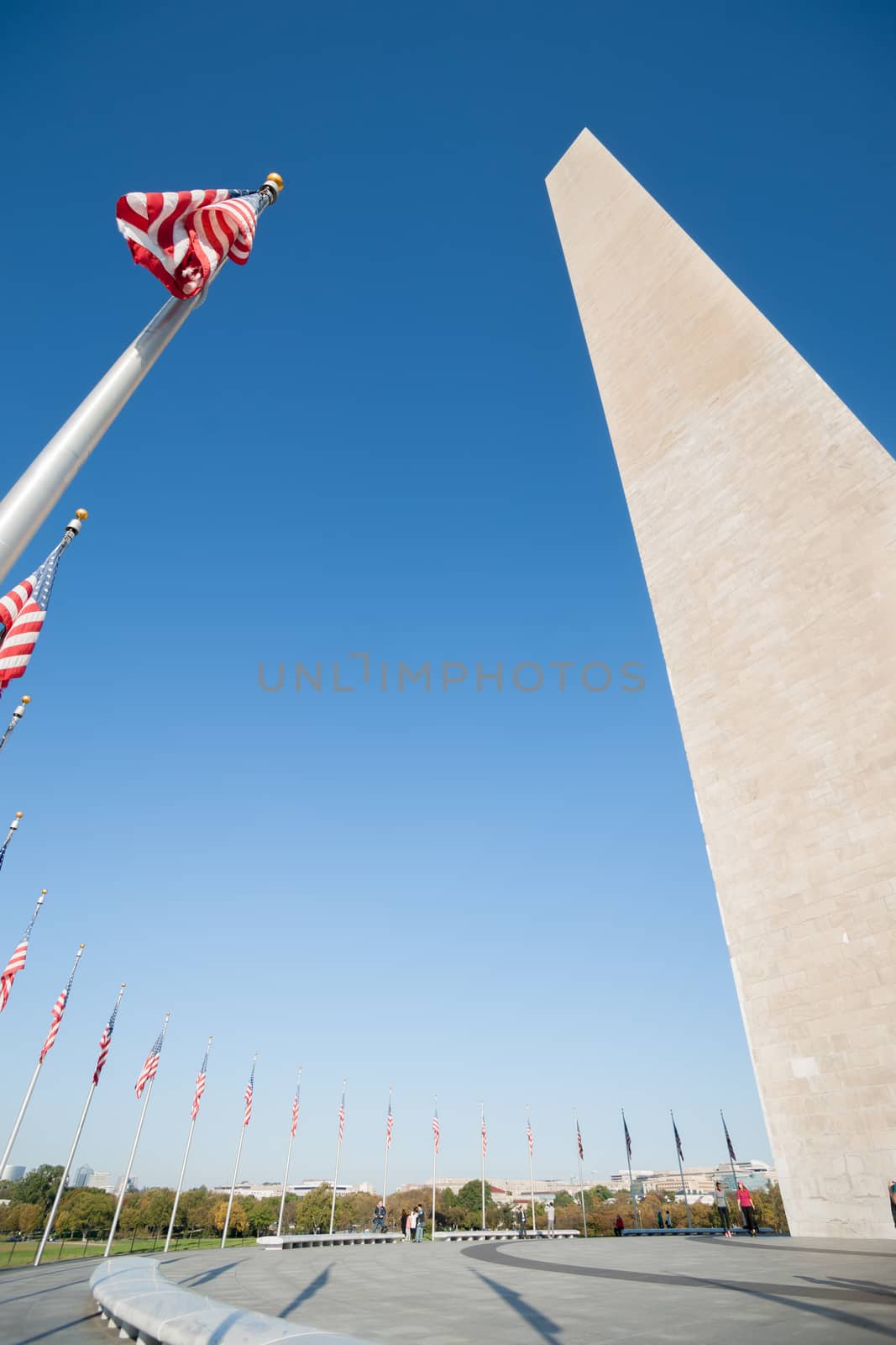 Washington Monument tall obelisk in National Mall Washington DC  by brians101