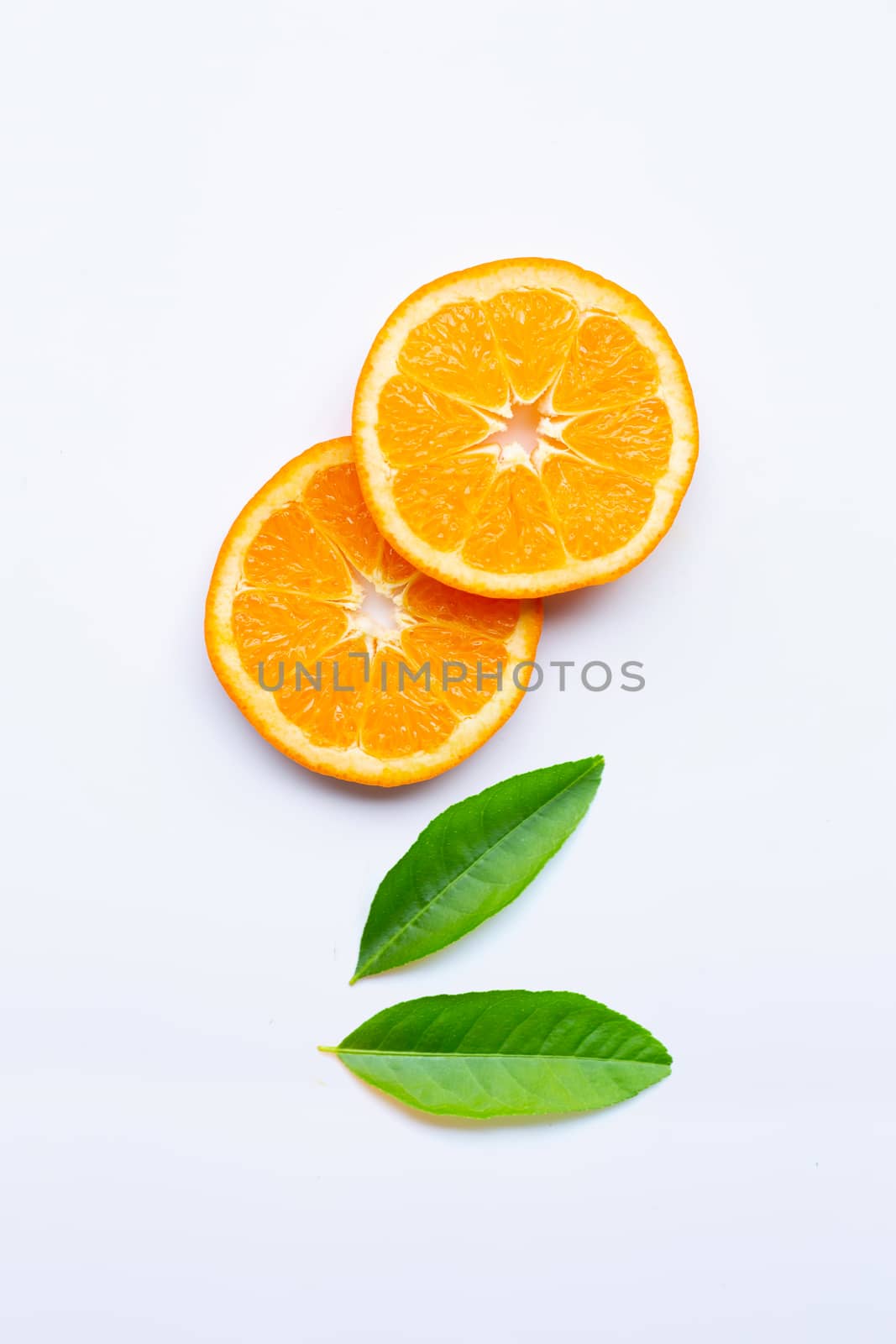 Fresh orange citrus fruits  on white background.