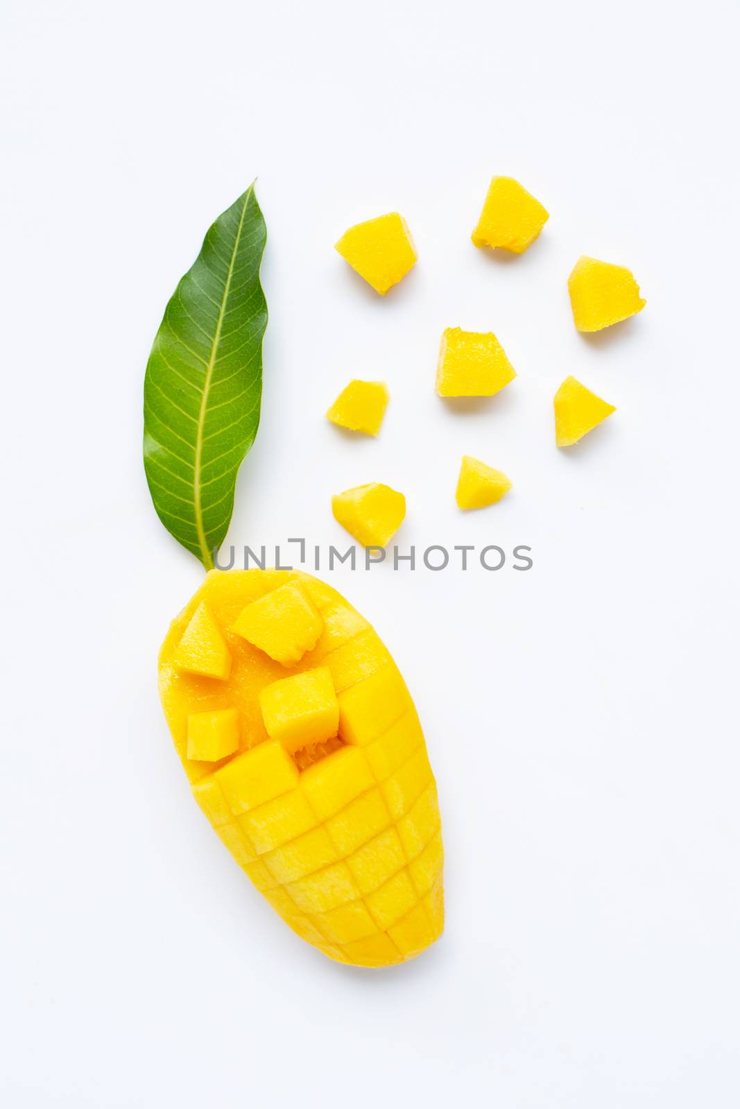 Tropical fruit, Mango  on white background.  by Bowonpat