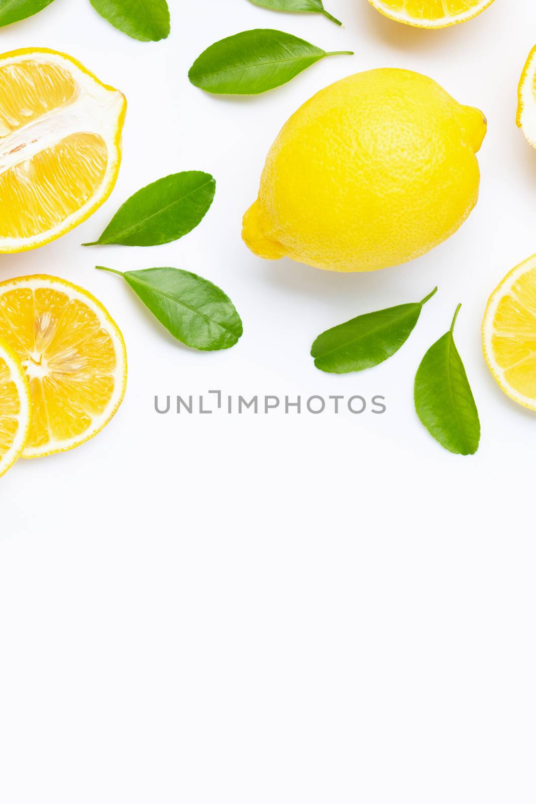Lemon  isolated on white background.  by Bowonpat