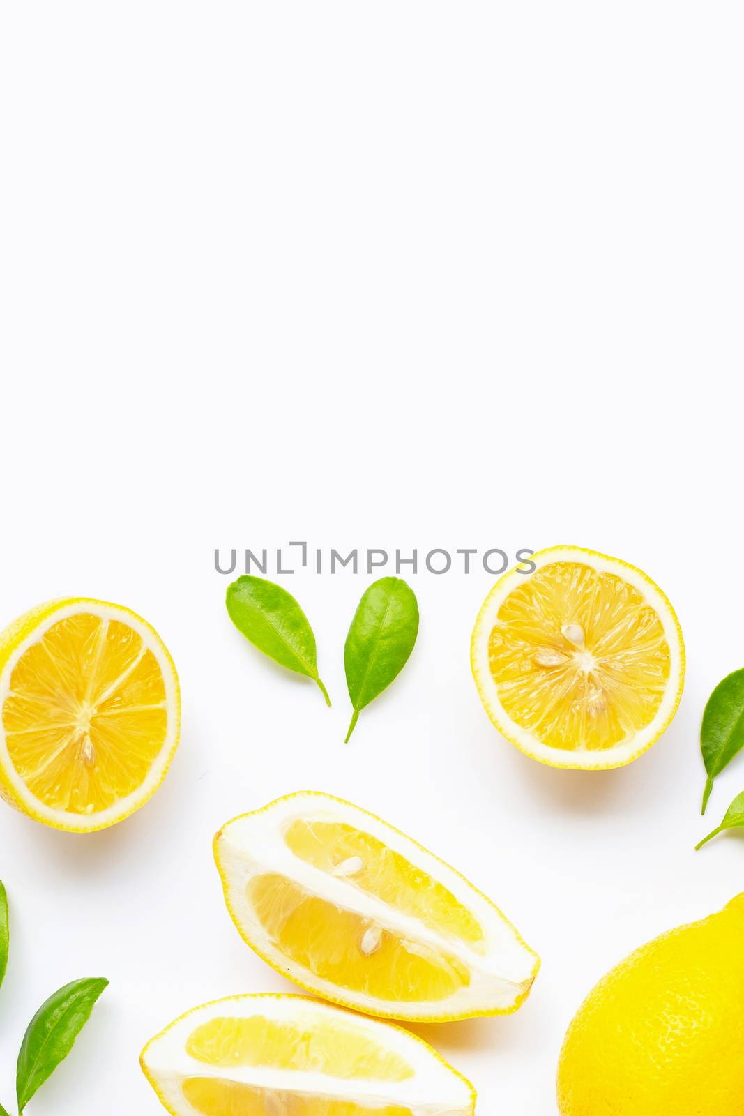 Lemon  isolated on white background.  by Bowonpat