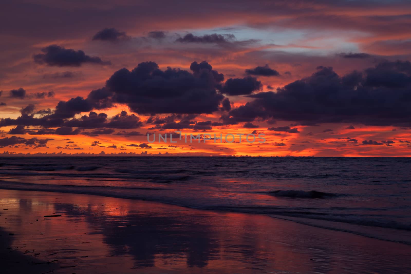 sunset on the beach  by sriharun