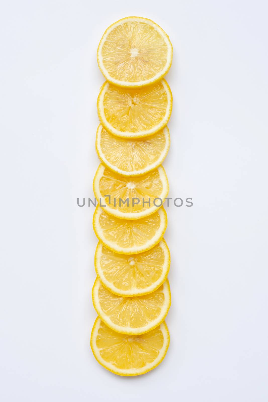 Fresh lemon slices on white by Bowonpat