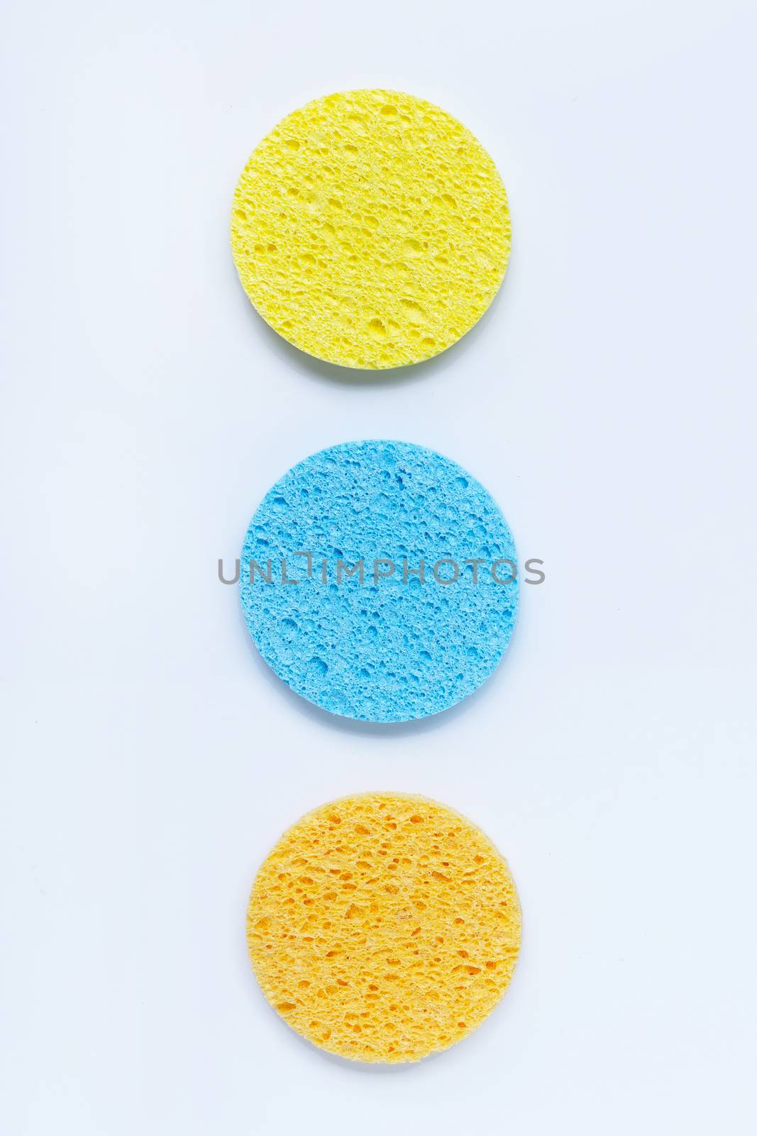 Sponge for  face make-up cleaning on white.