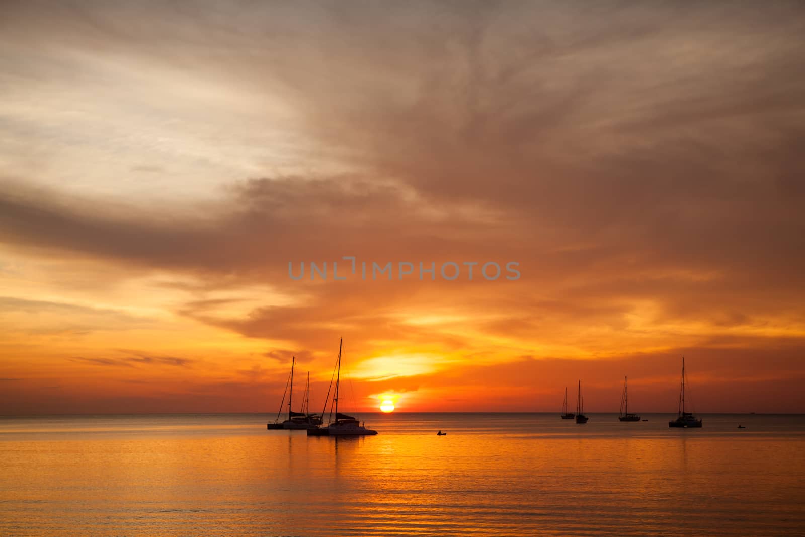 sunset on the beach  by sriharun