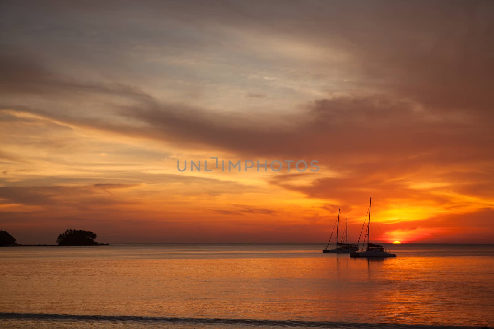 sunset on the beach southern of Thailand