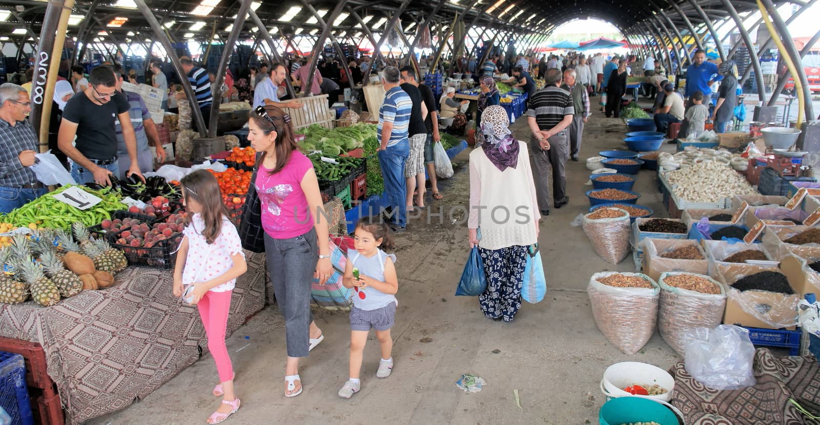 Nevsehir, Anatolia, Turkey, July 3rd 2015: Public Market Visit to Nevsehir in Cappadocia