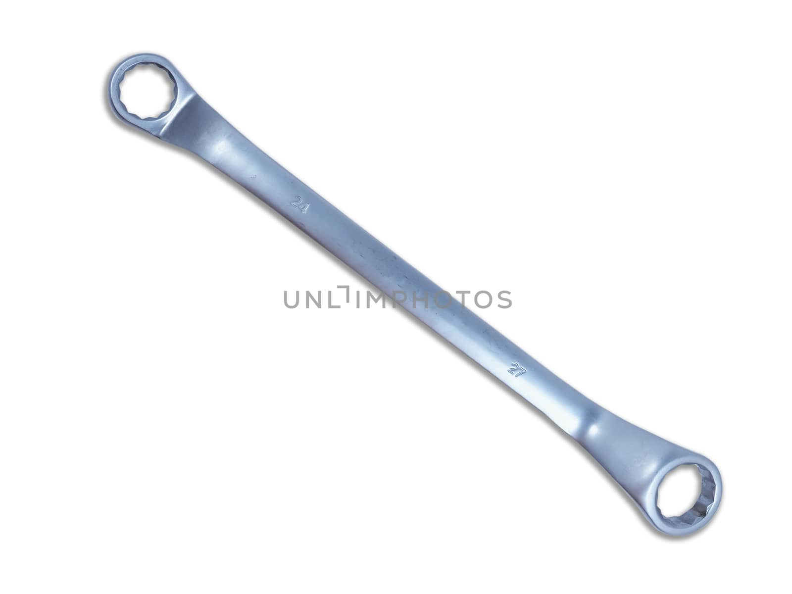 A wrench on a white background.