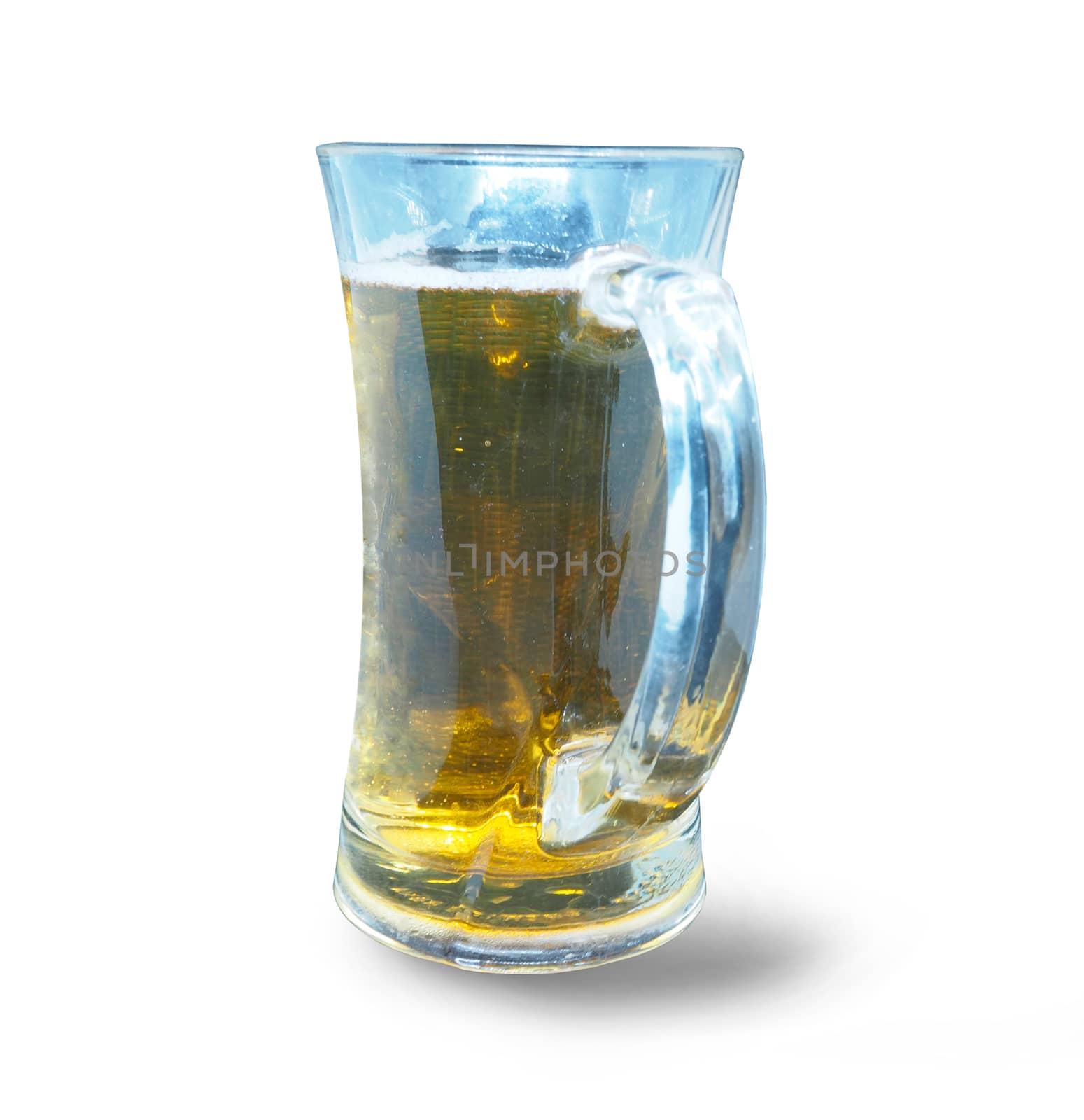 glass of beer with ice isolated on white by Unimages2527