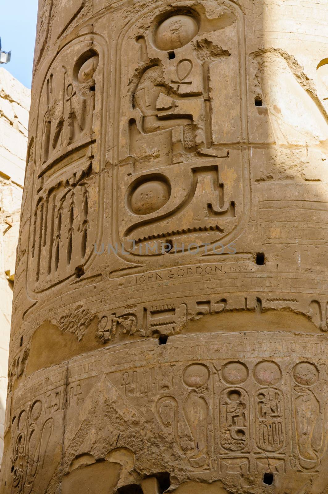 Columns' detail in the Karnak temple in Luxor, Egypt by MaxalTamor