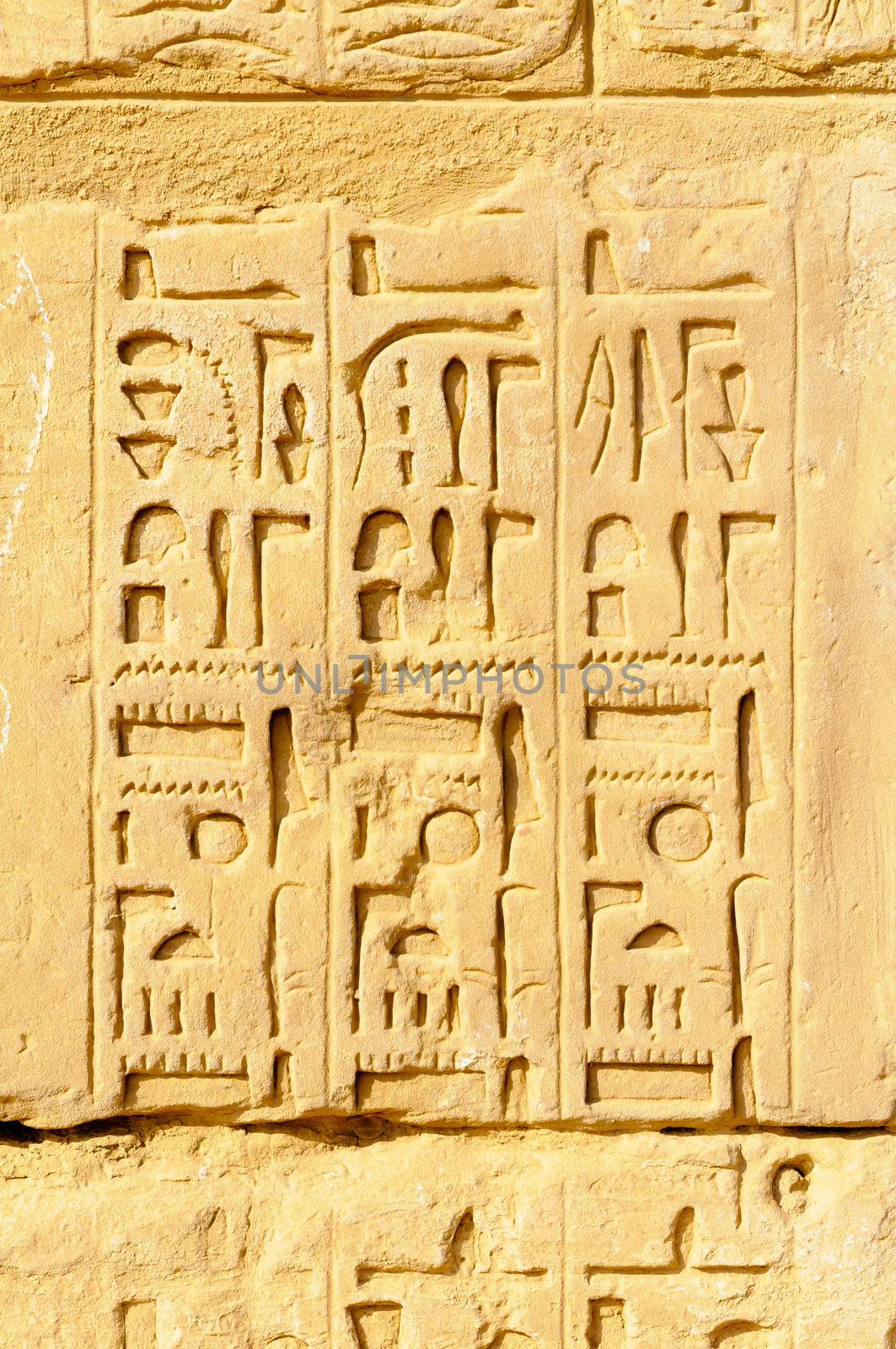 Egyptian hieroglyph in the Karnak temple in Luxor