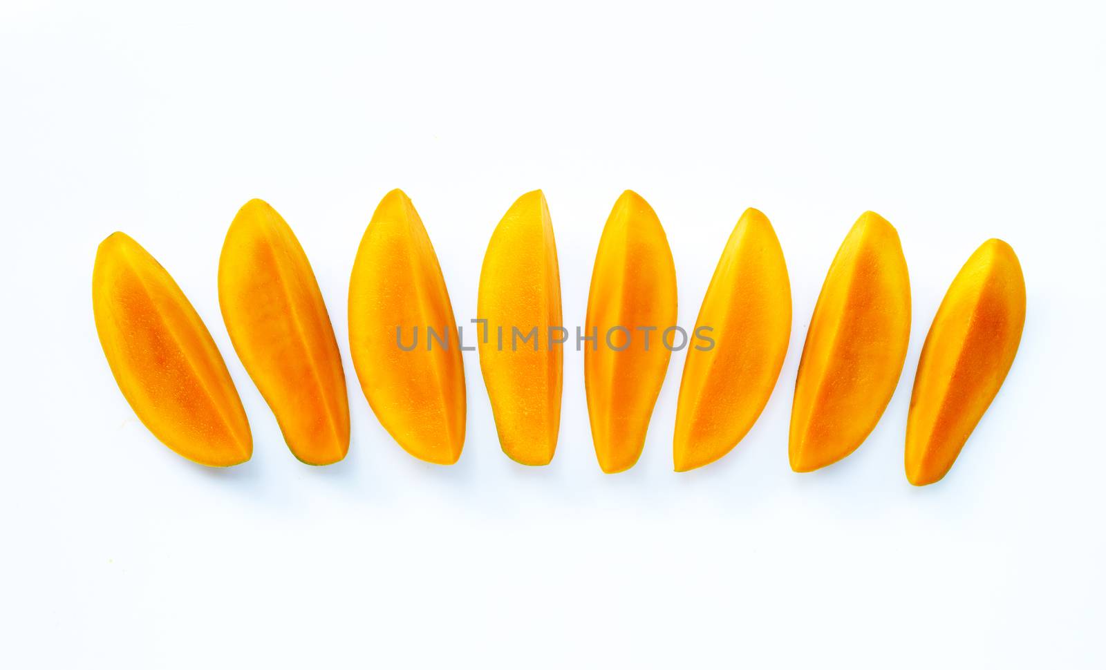 Tropical fruit, Mango  on white background. Top view