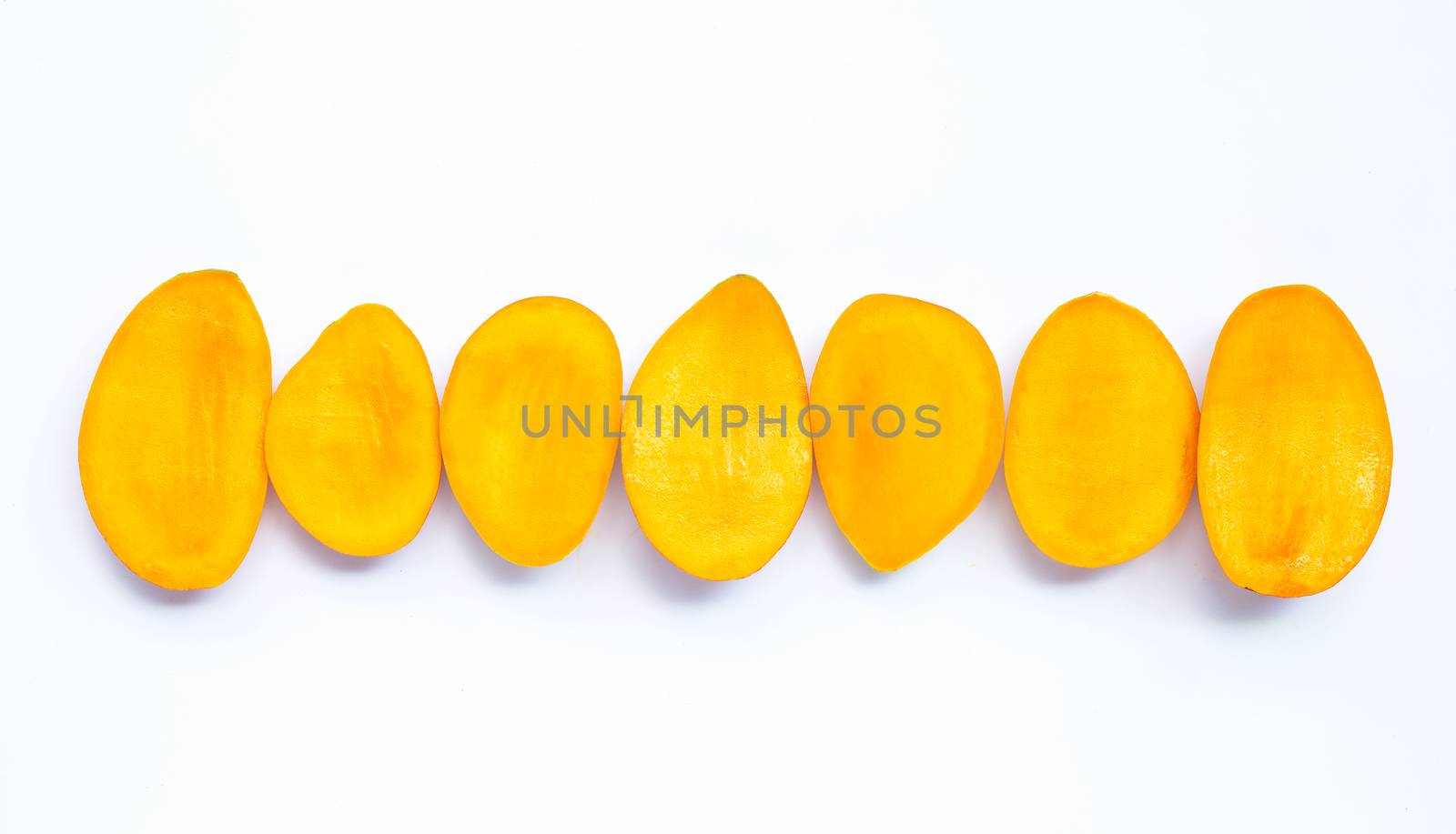Tropical fruit, Mango  on white background. Top view