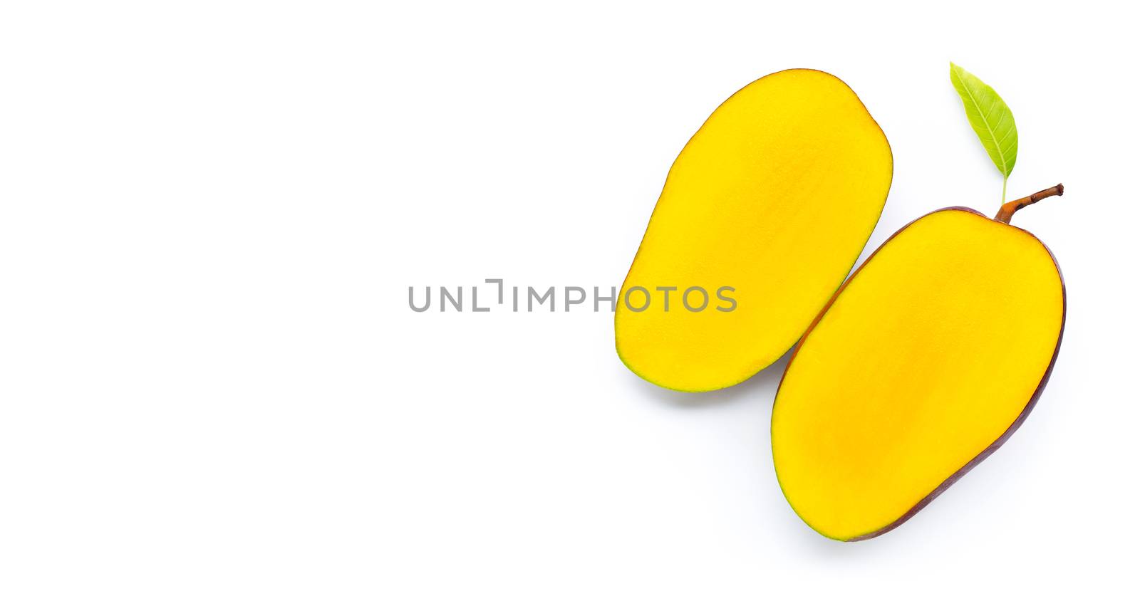 Tropical fruit, Mango  on white background. Top view