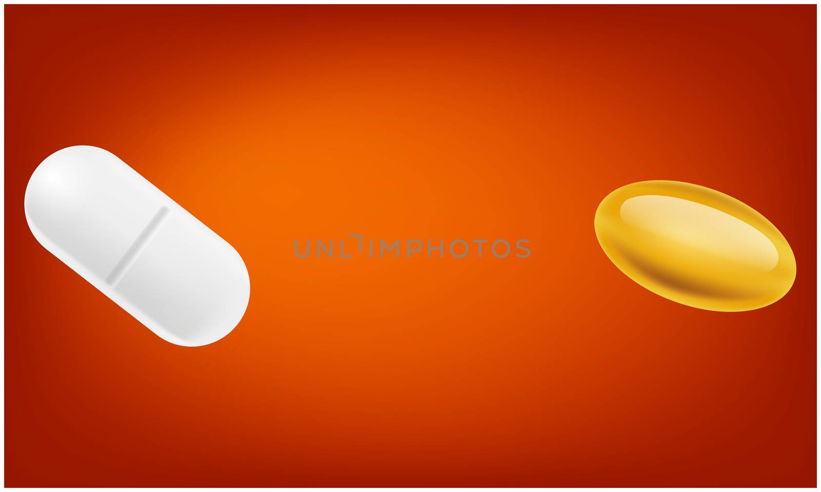 mock up illustration of medical tablets on abstract background