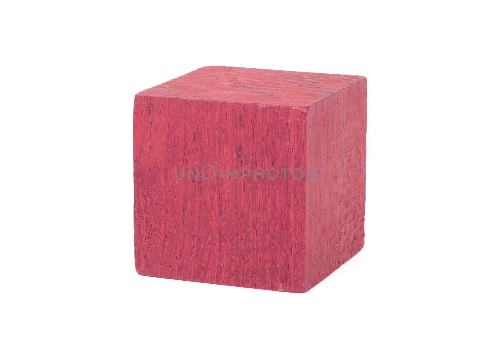 Vintage red building block isolated on white background