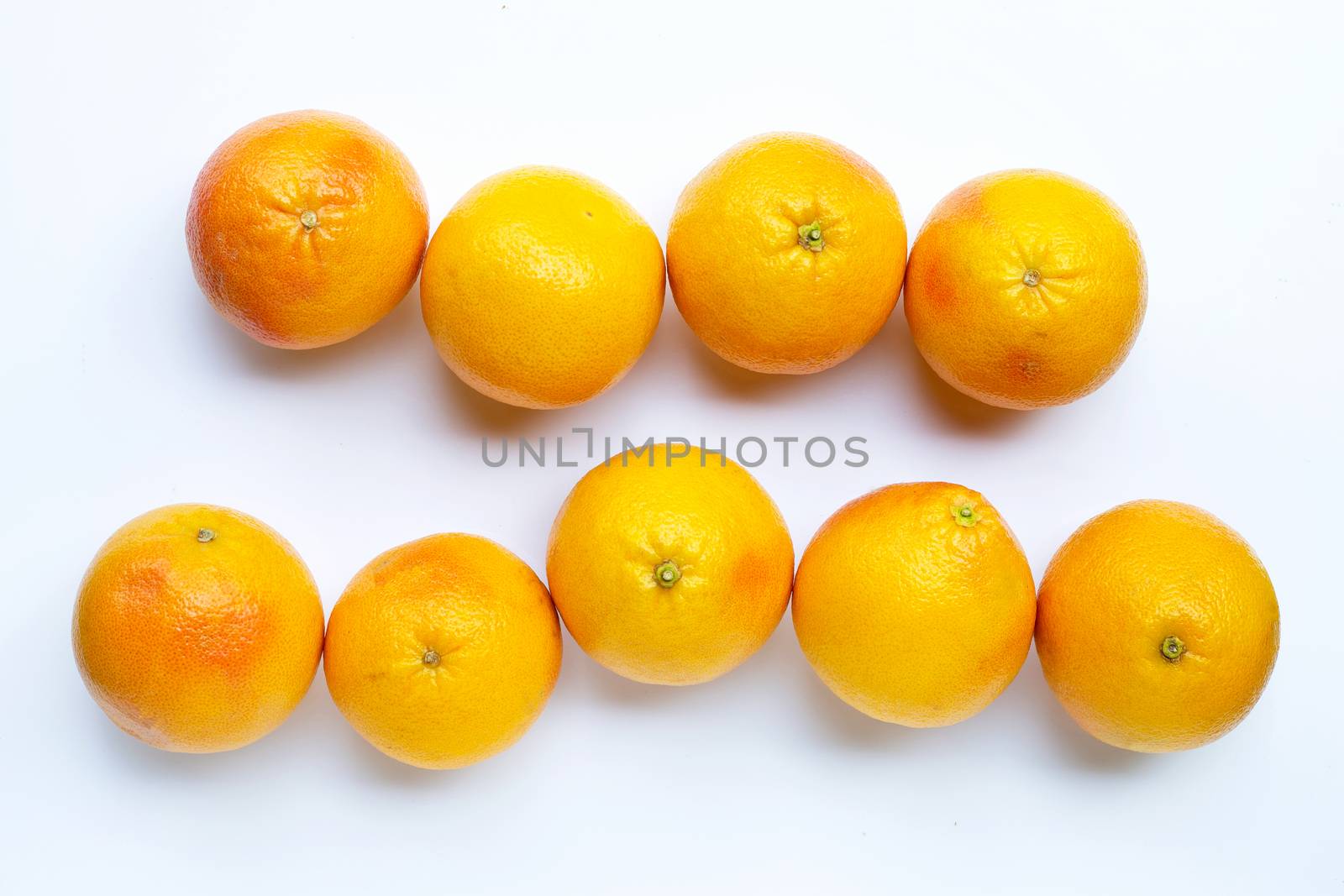High vitamin C. Grapefruit on white background. Top view