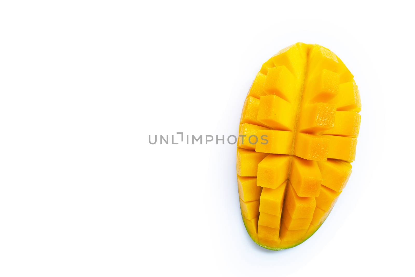 Tropical fruit, Mango on white background.  Copy space