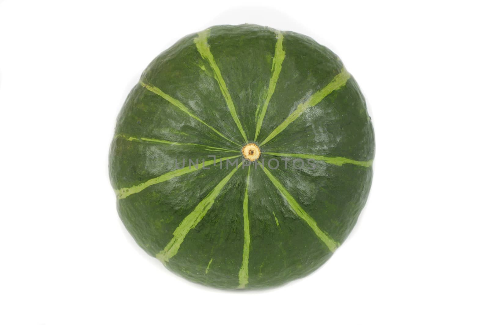 organic green japanese pumpkin, isolated on white background