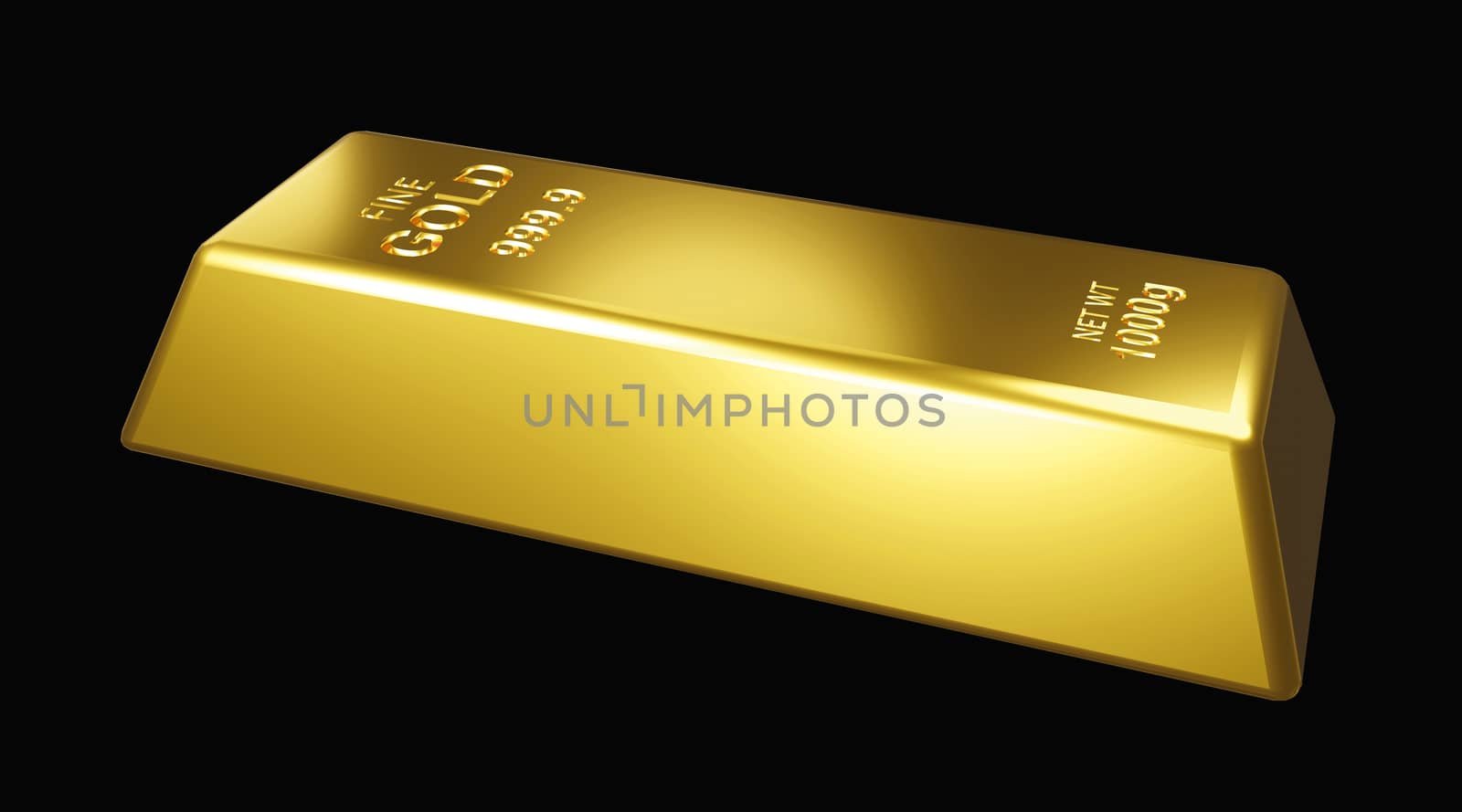 Gold bars isolated on black background 3D Render by Myimagine