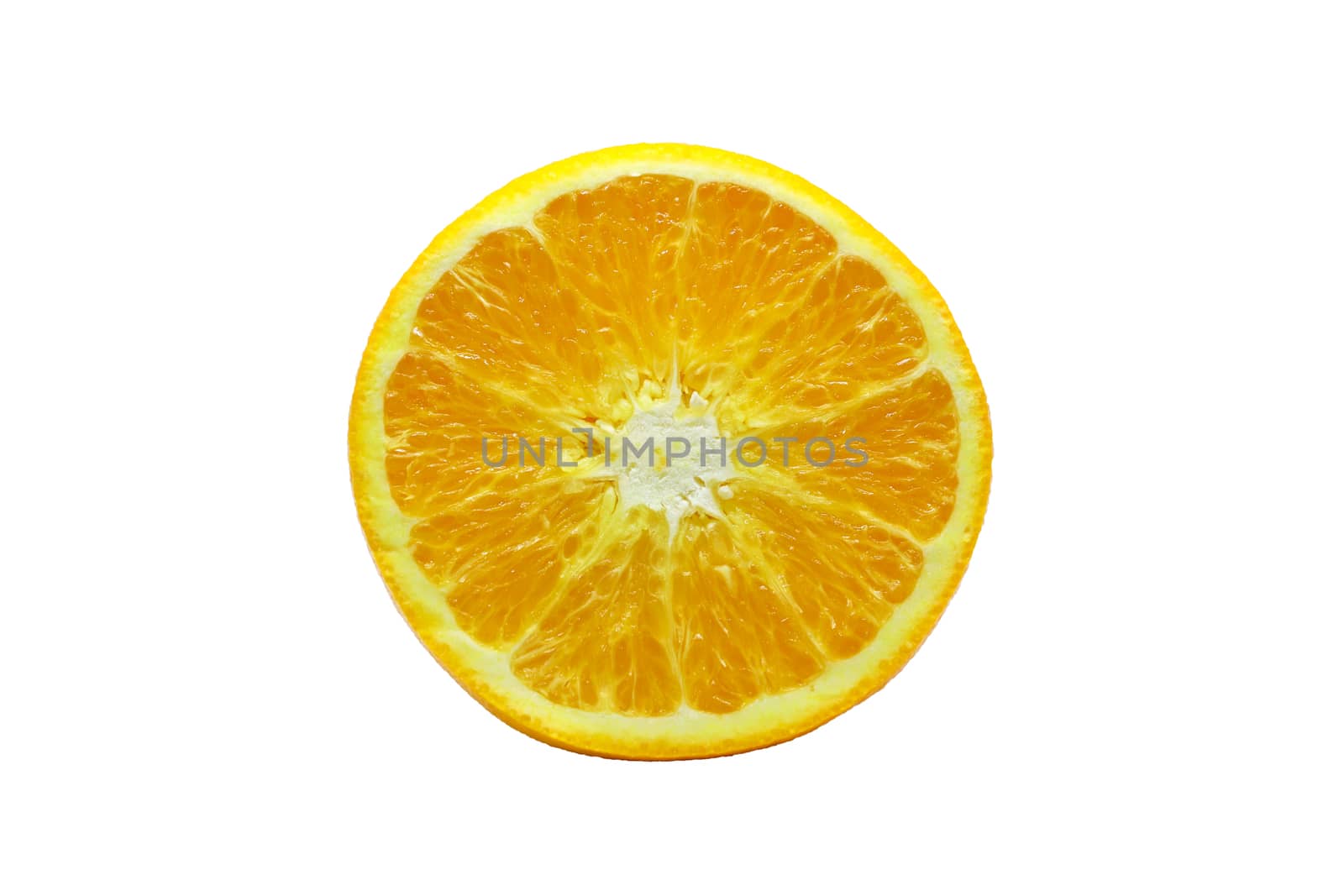 fresh navel orange, isolated on white background