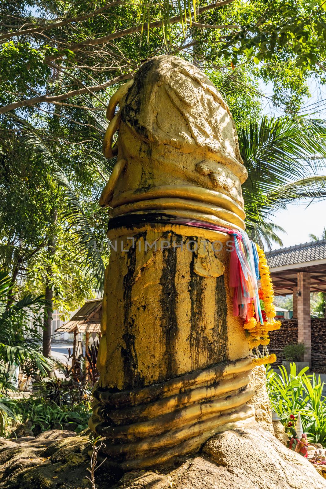 Gold sculpture of phallus stone by Vladyslav