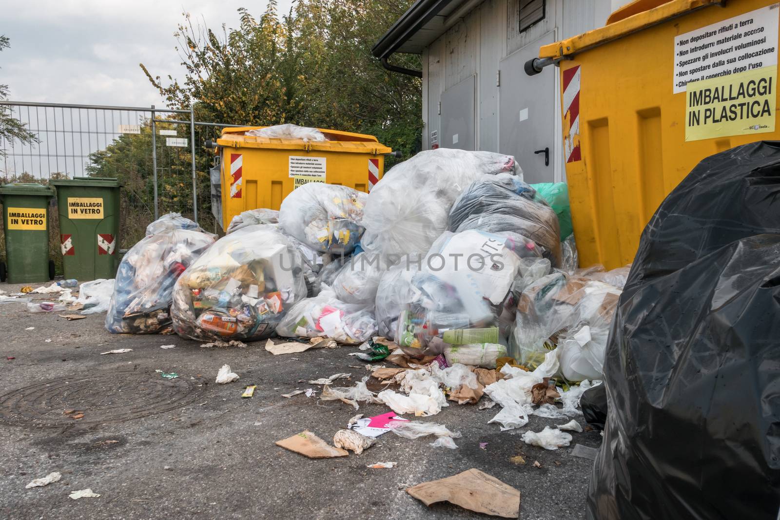 Piles of garbage on the streets by germanopoli