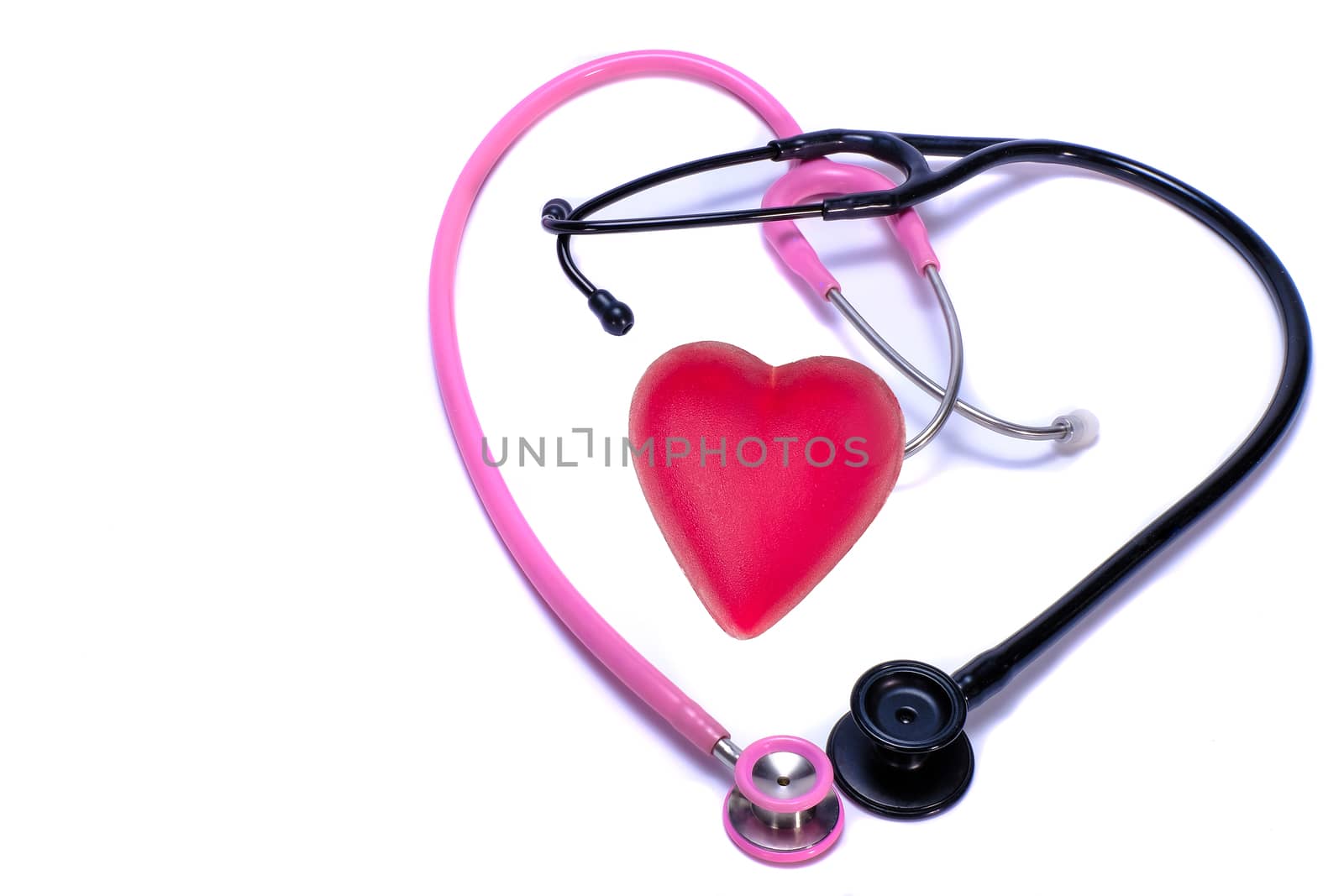 two stethoscopes and a heart, by Nawoot