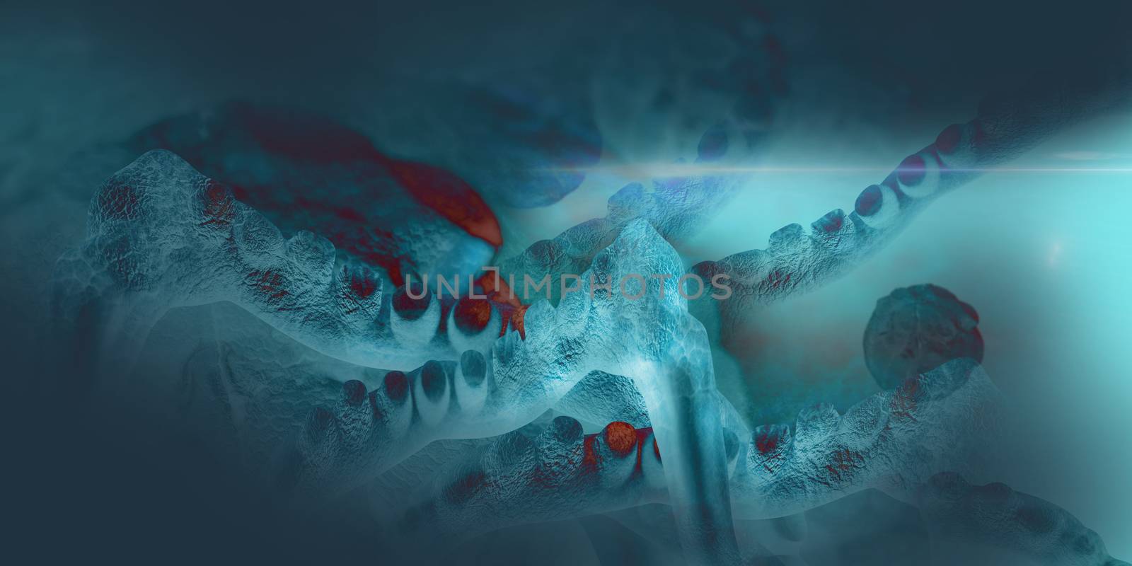 Digital 3d illustration of cancer cells in human body by vitanovski