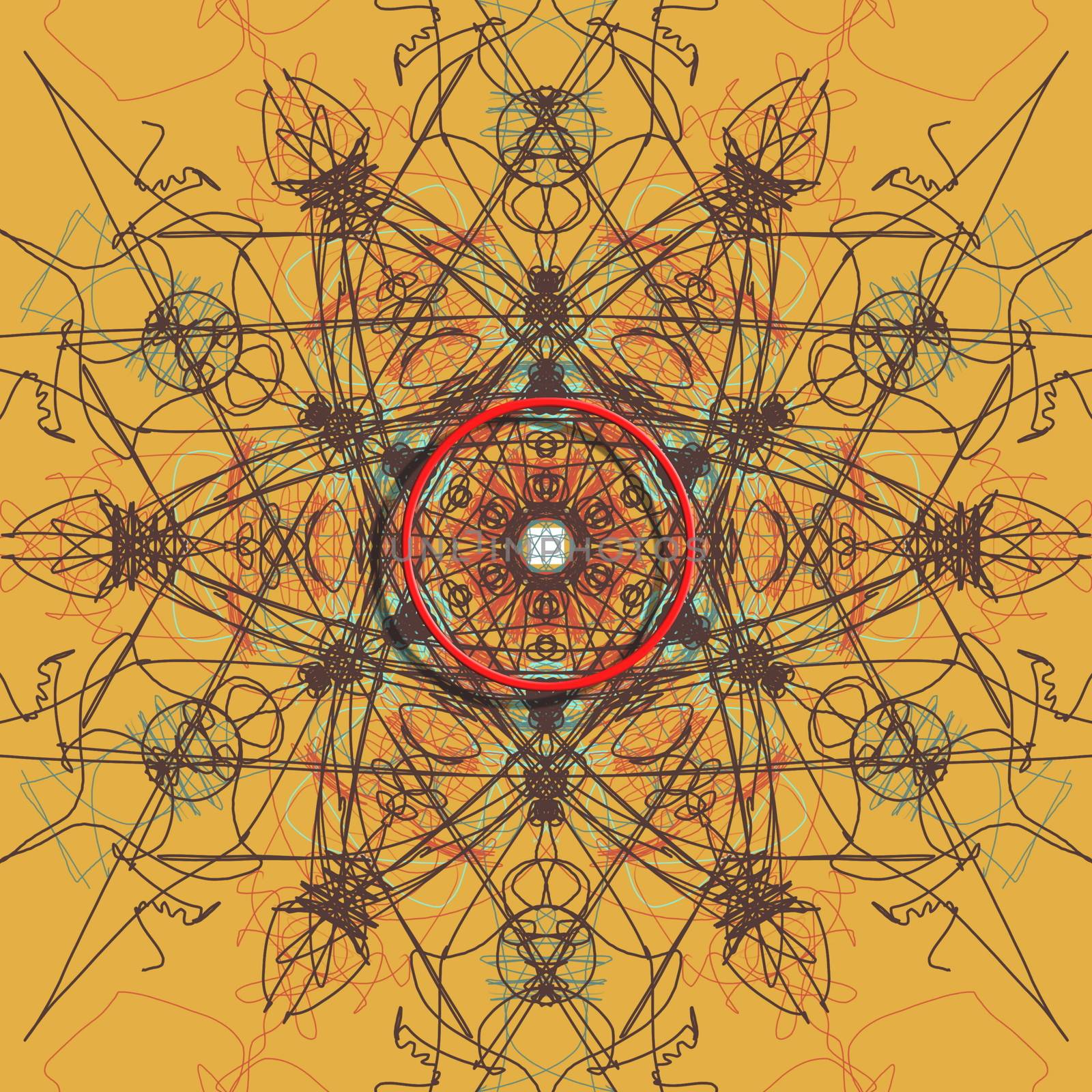 Kaleidoscope.Hand drawing  element made in 2d software