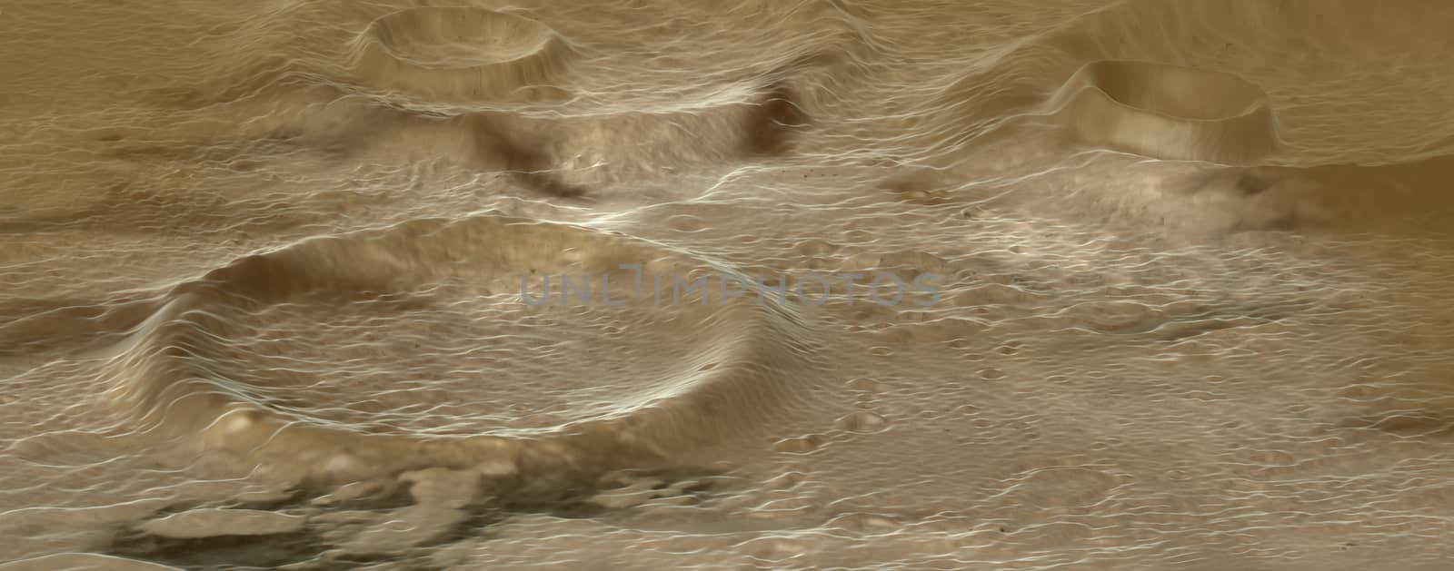 alien terrain with craters made in 3d software