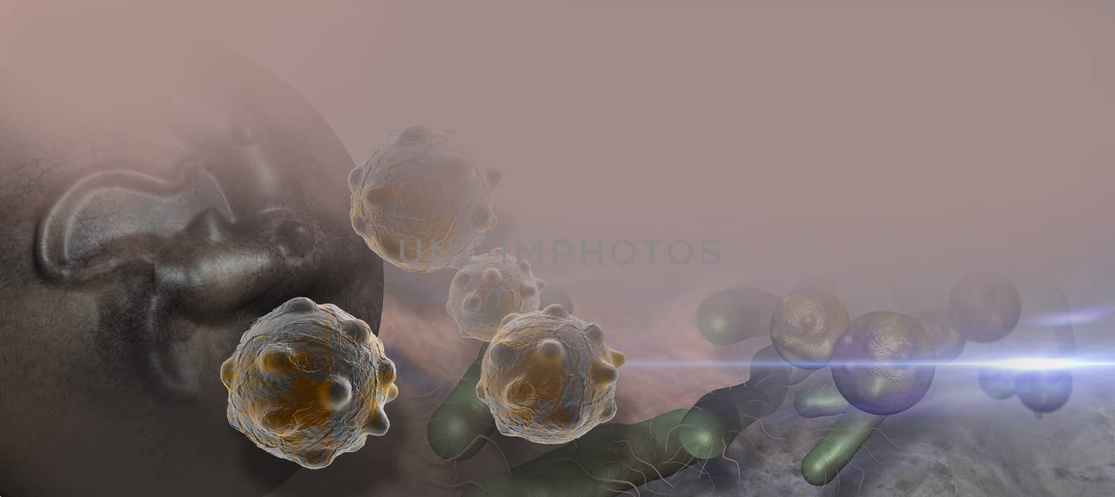 Virus and bacterium background - High Quality 3D Render